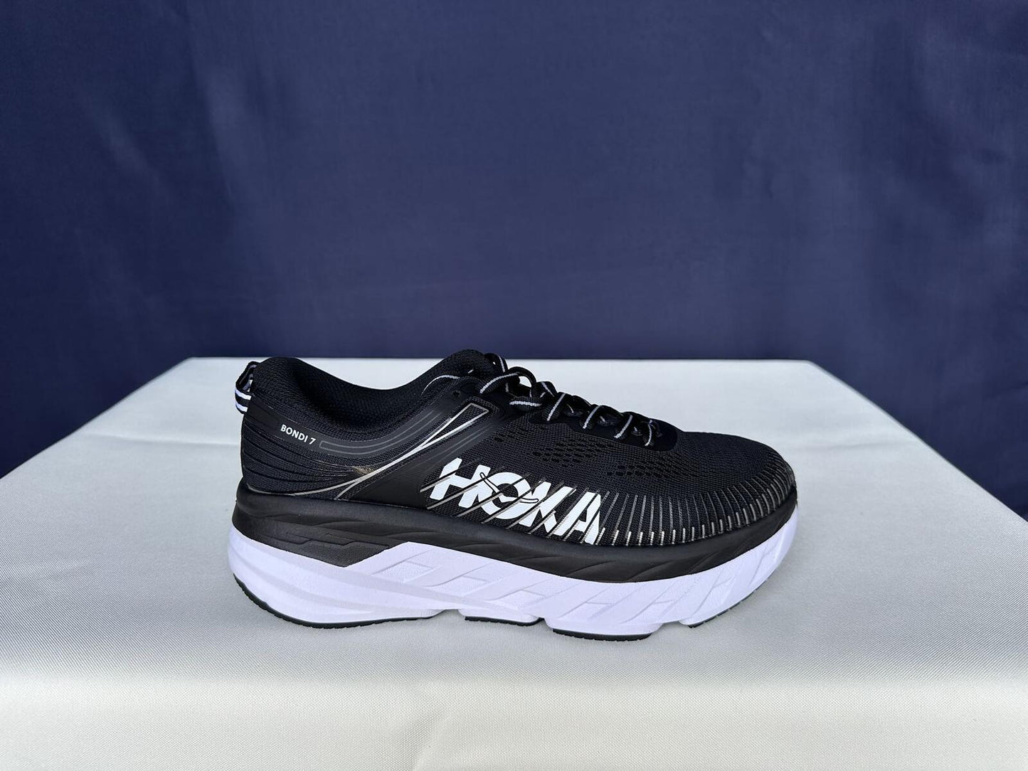 Size 7.5- Hoka Women Bondi 7 Black White Running Shoes Sneaker