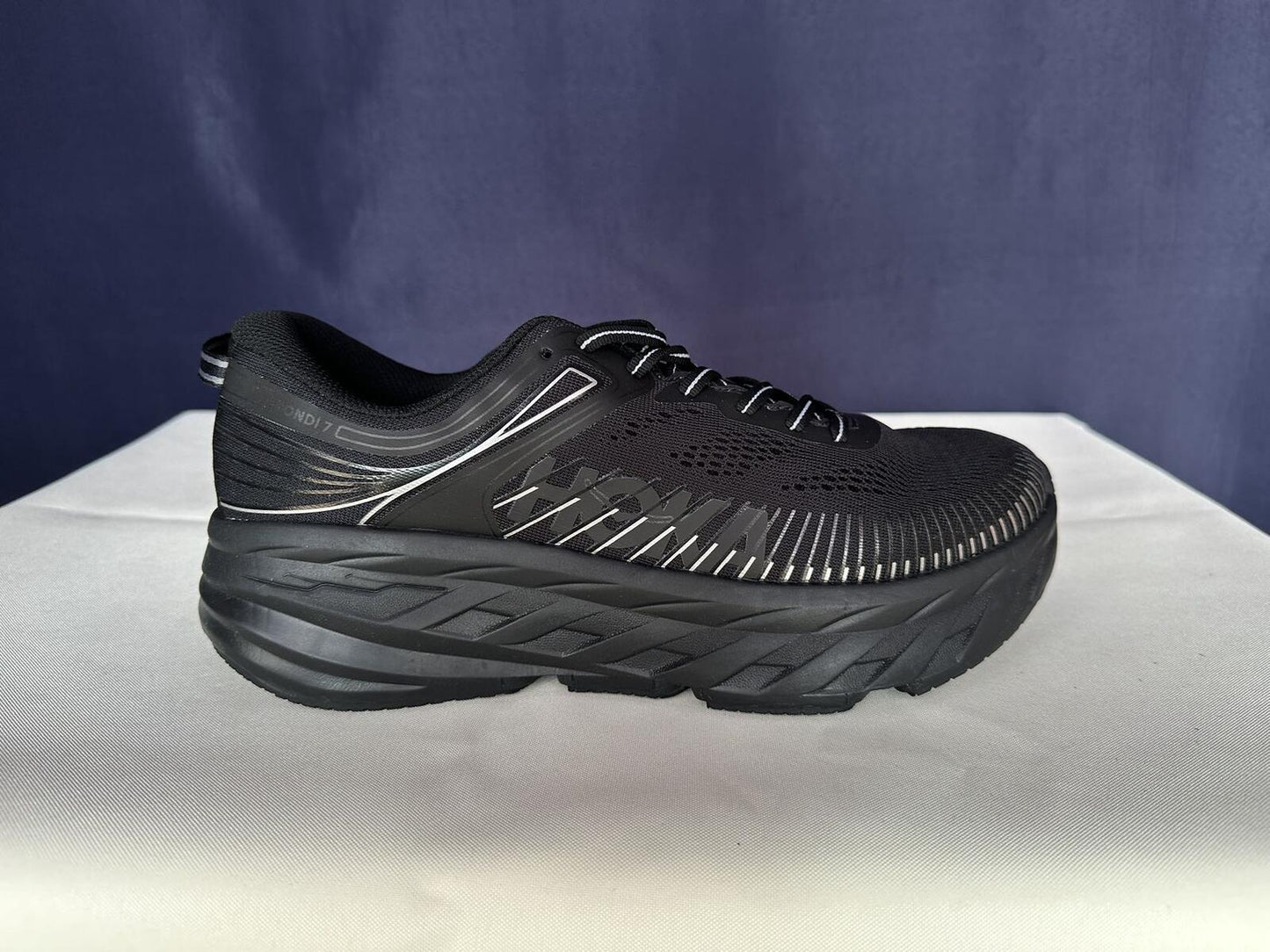 Size 10- Hoka Women Bondi 7 Black Black Running Shoes Sneakers