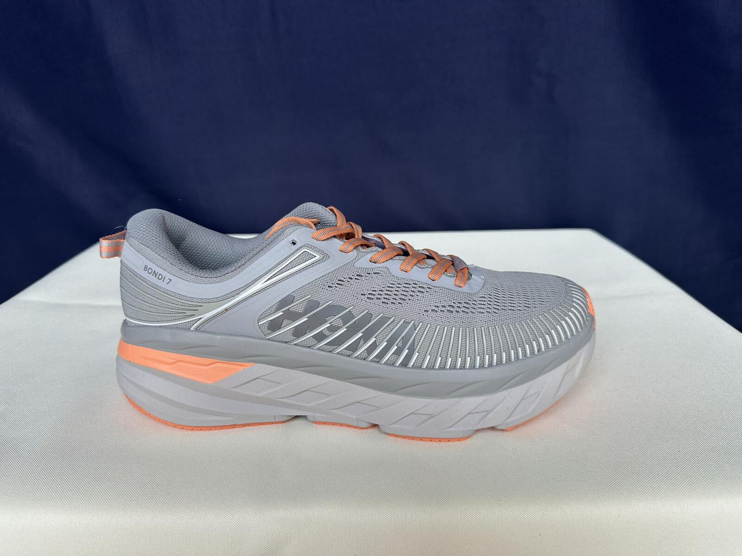 Size 10.5- Hoka Women Bondi 7 Harbor Mist Sharkskin Sneakers