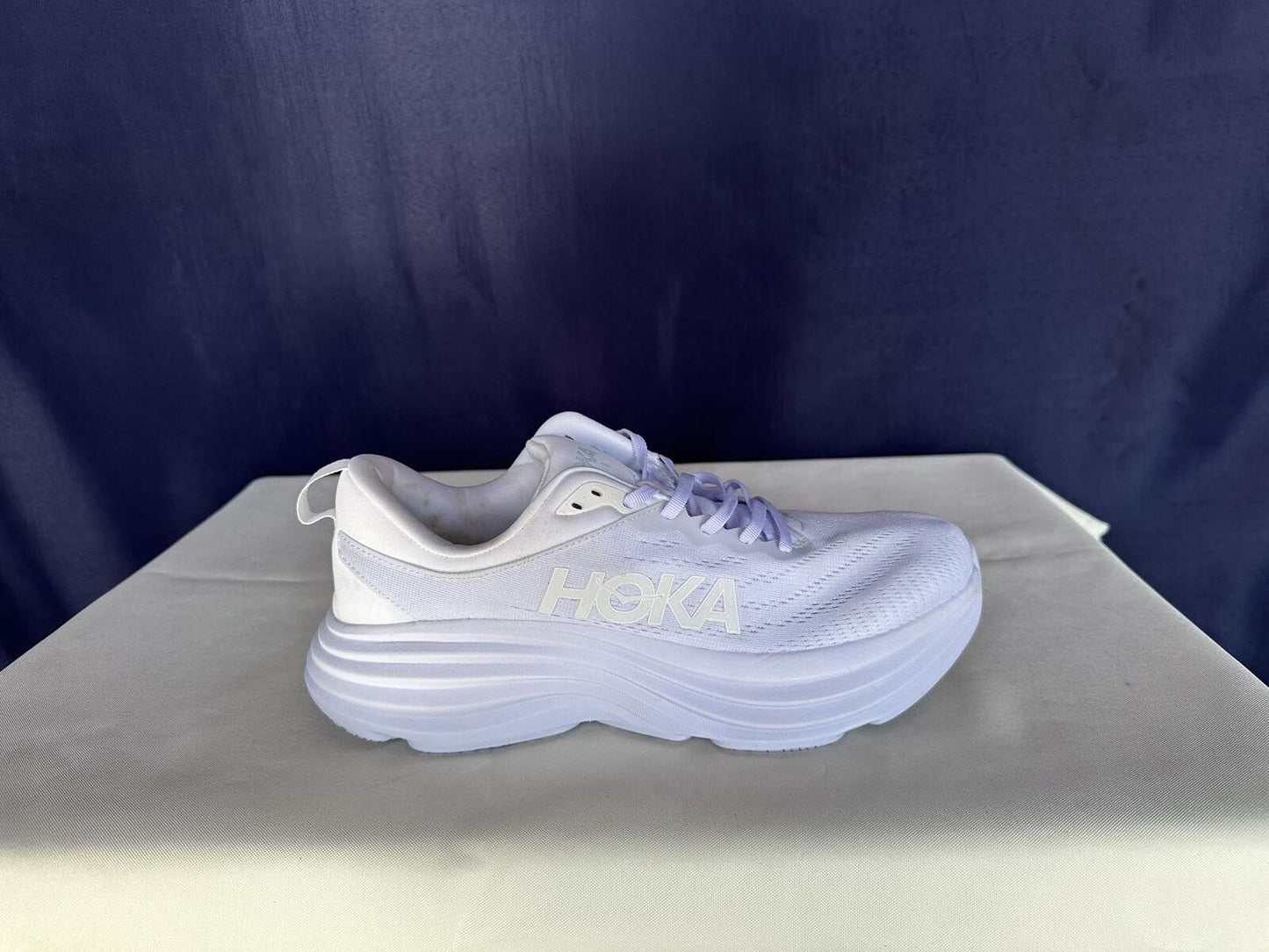 Size 10D - Hoka Men Bondi 8 White/White Mens Sneakers Shoes