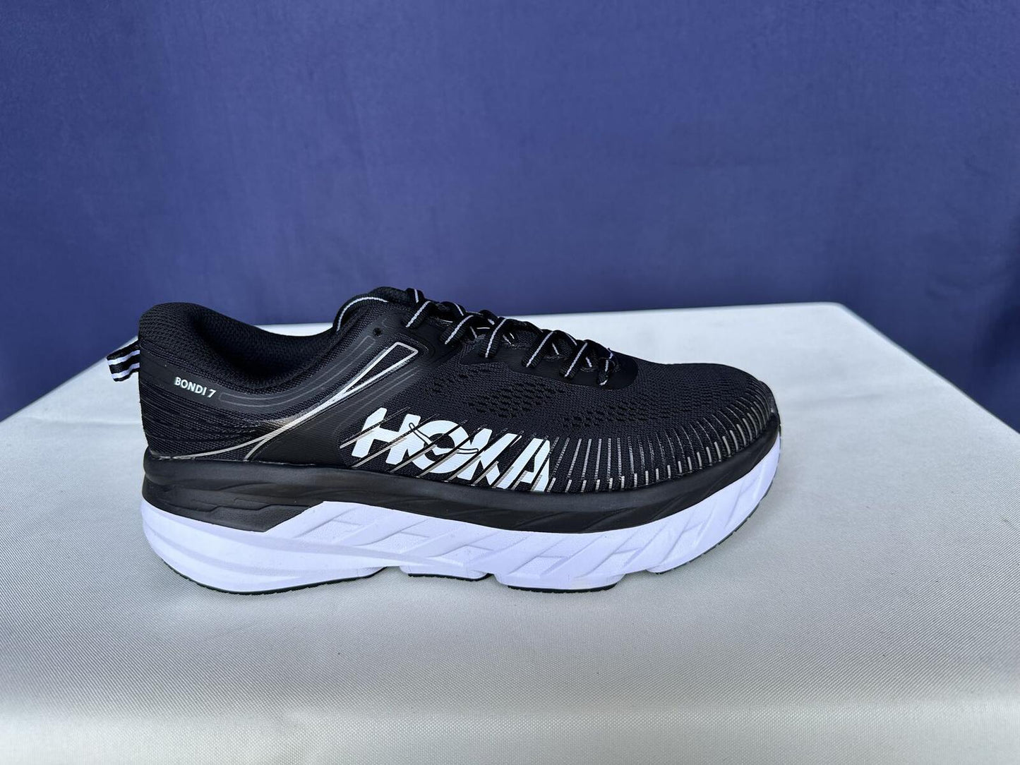 Size 8.5 - Hoka Women Bondi 7 Black White Running Shoes Sneaker