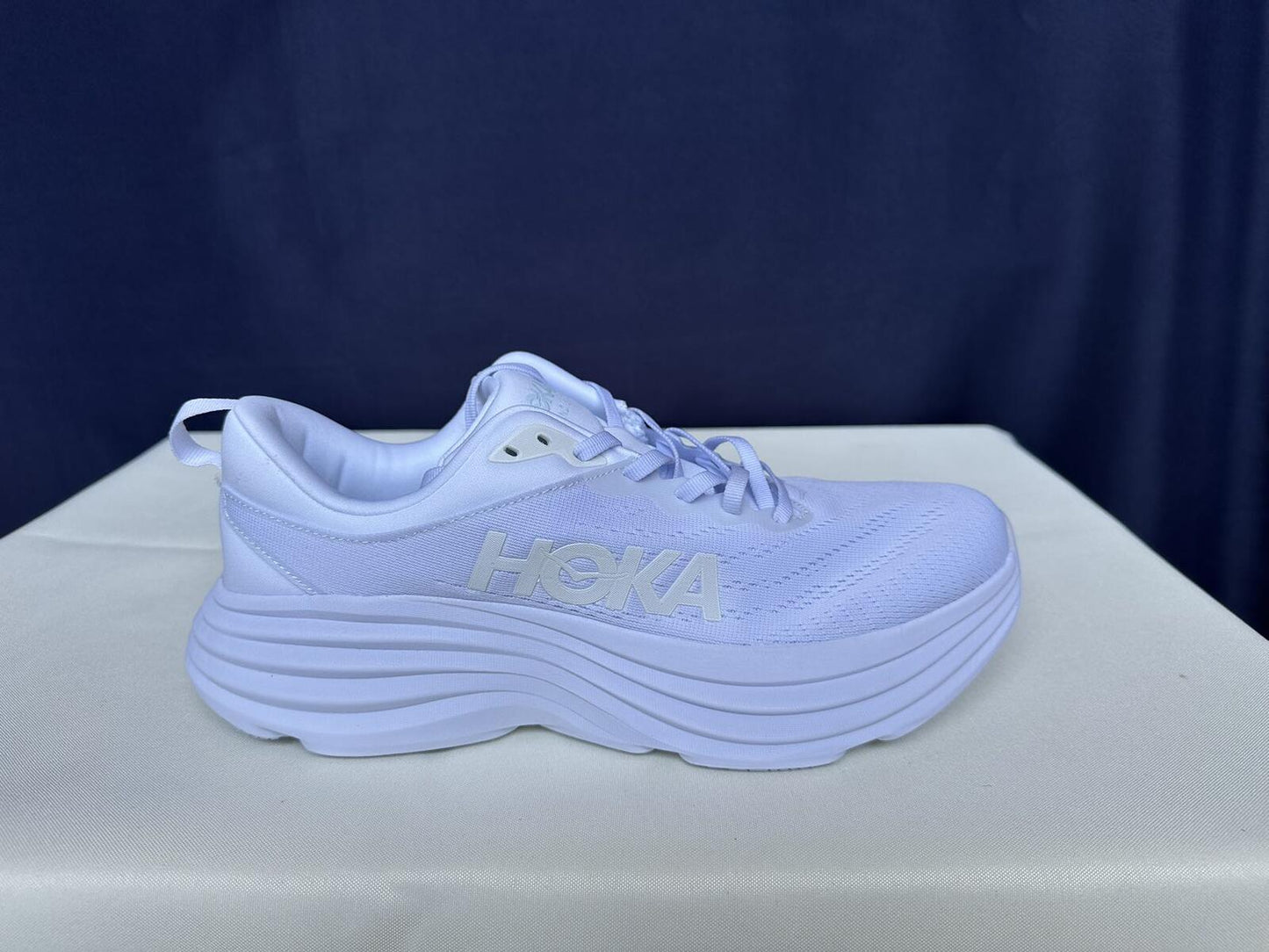 Size 10.5D - Hoka Men Bondi 8 White White Sneakers Shoes