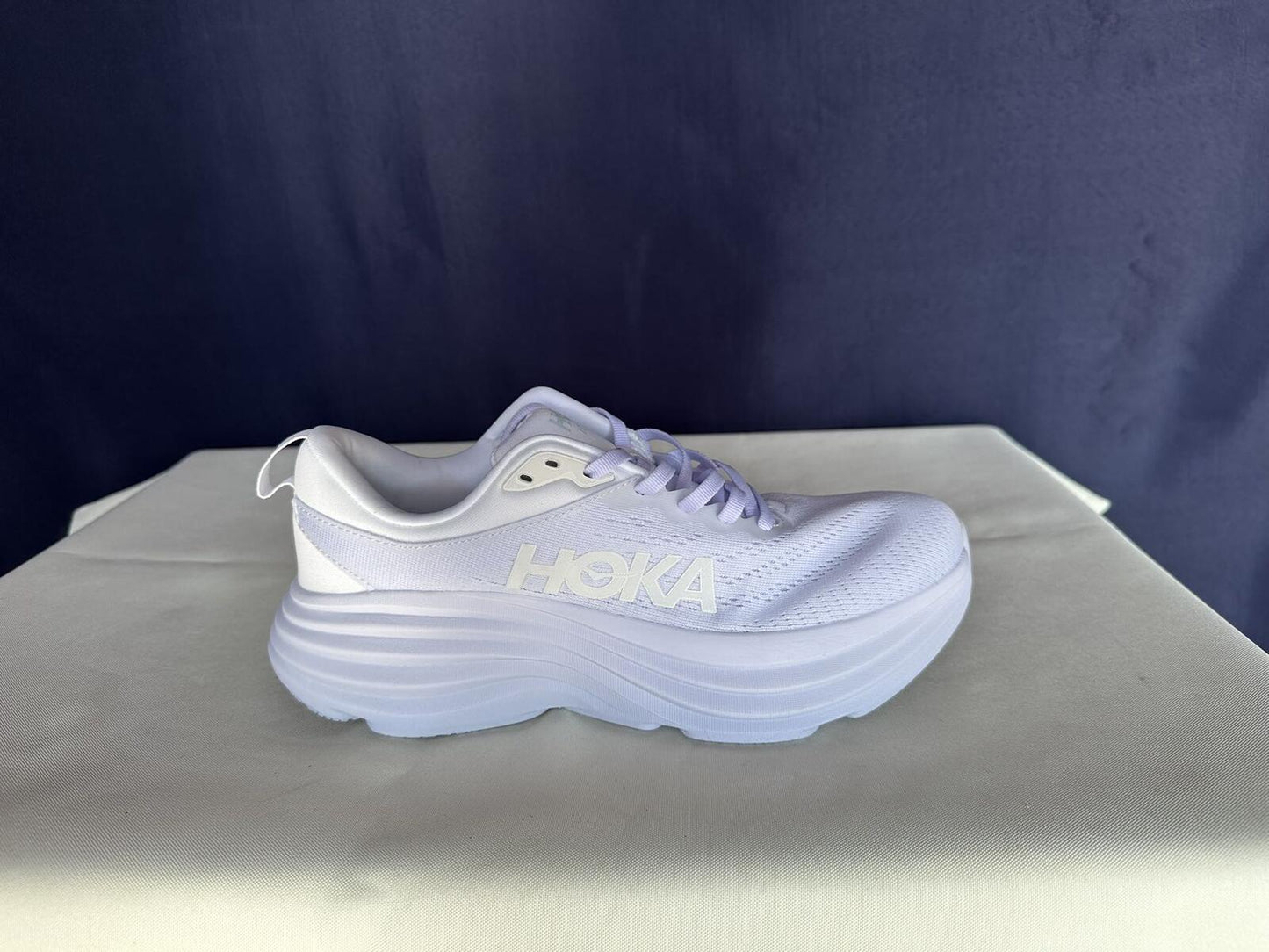 Size 8D - Hoka Men Bondi 8 White/White Mens Sneakers Shoes