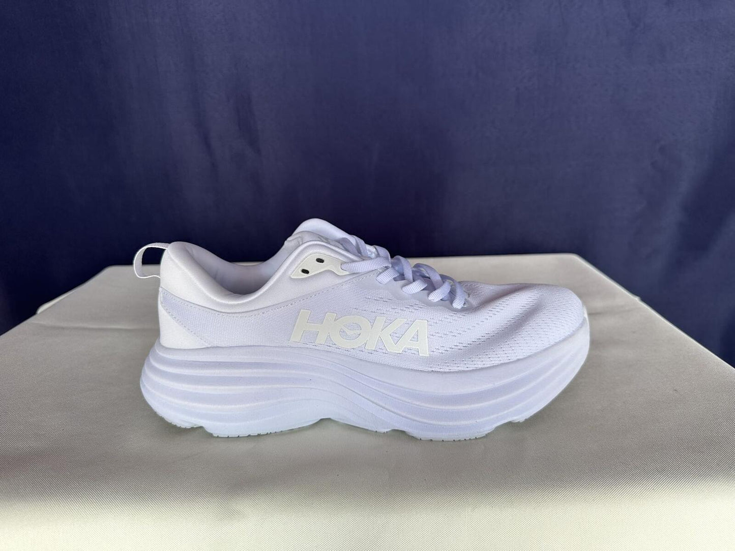 Size 10.5B - Hoka Women Bondi 8 White/White Womens Sneakers Shoes