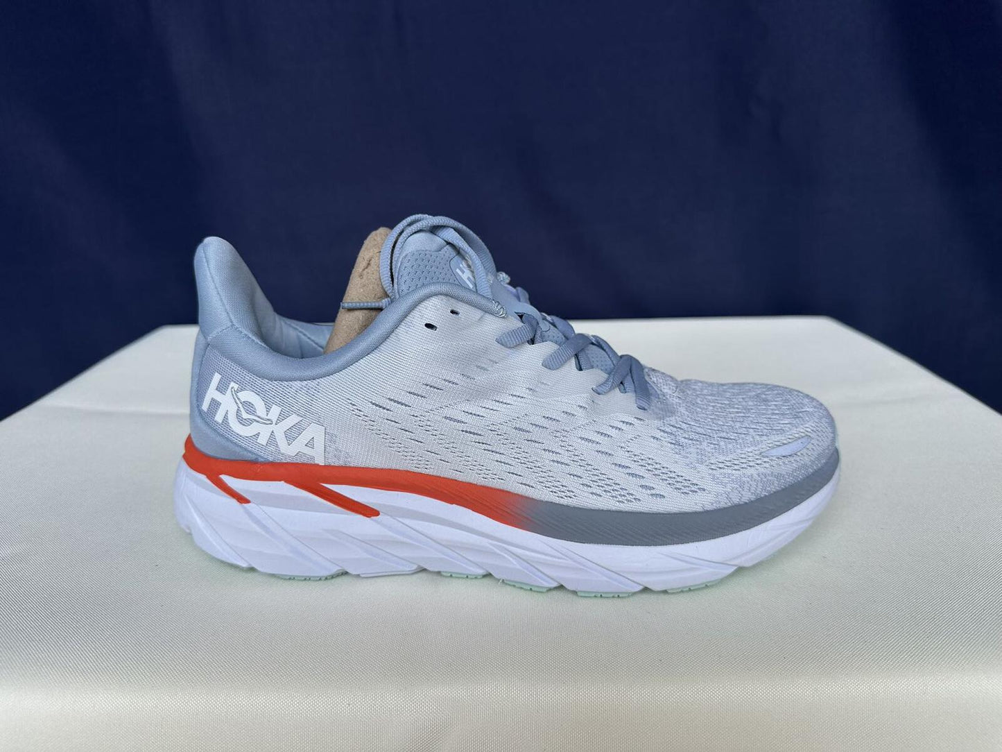 Size 10B-Hoka Women Clifton 8 Blue Fog/Plein Air Sneakers Shoes