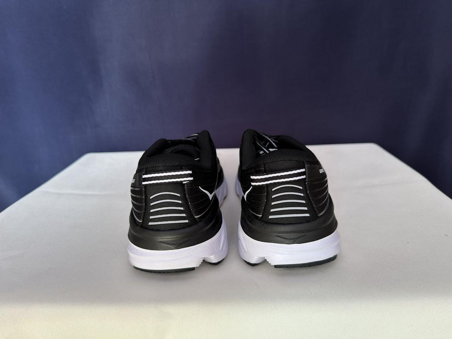Size 10.5 - Hoka Women Bondi 7 Black White Running Shoes Sneaker