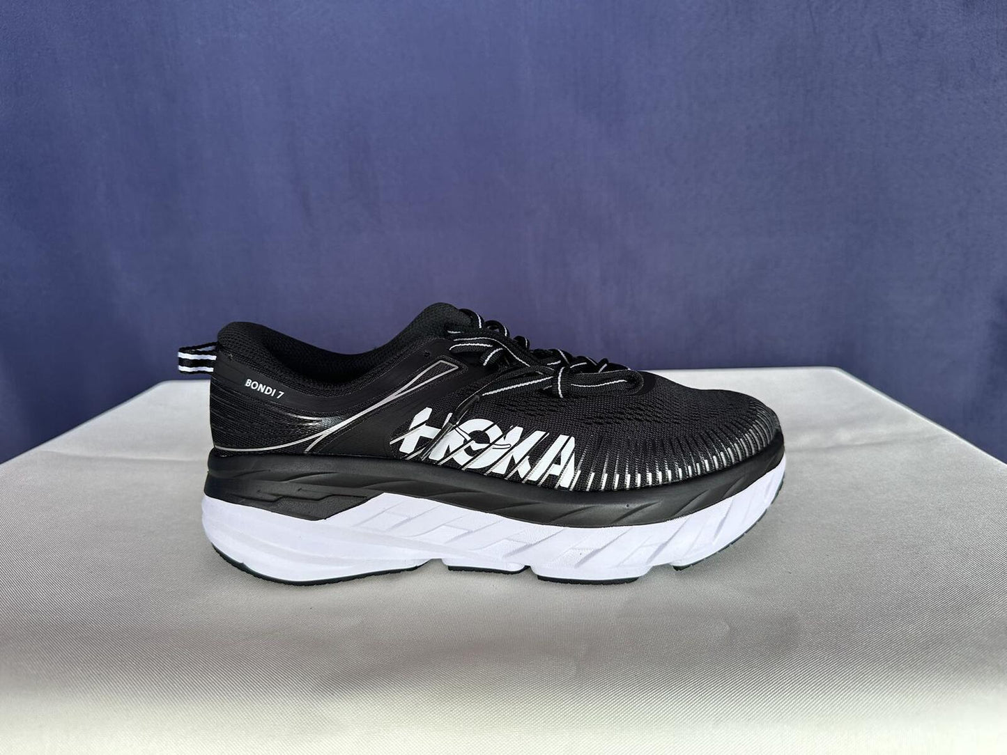 Size 8 - Hoka Women Bondi 7 Black White Running Shoes Sneaker