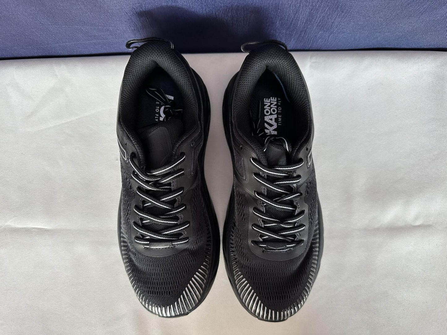 Size 8 - Hoka Women Bondi 7 Black Black Running Shoes Sneakers
