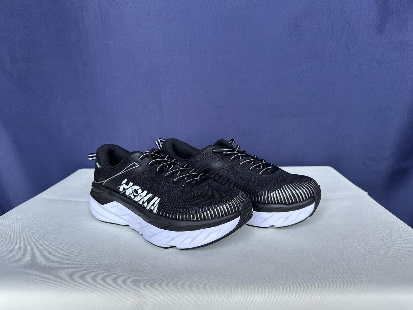 Size 8.5 - Hoka Women Bondi 7 Black White Running Shoes Sneaker