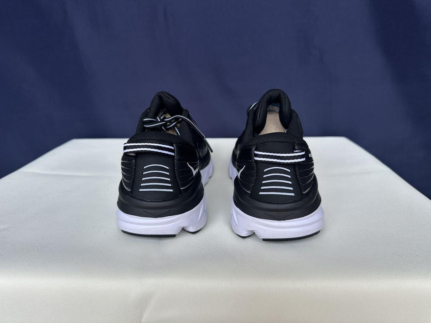 Size 8.5-Hoka Men Bondi 7 Black White Running Shoes Sneakers