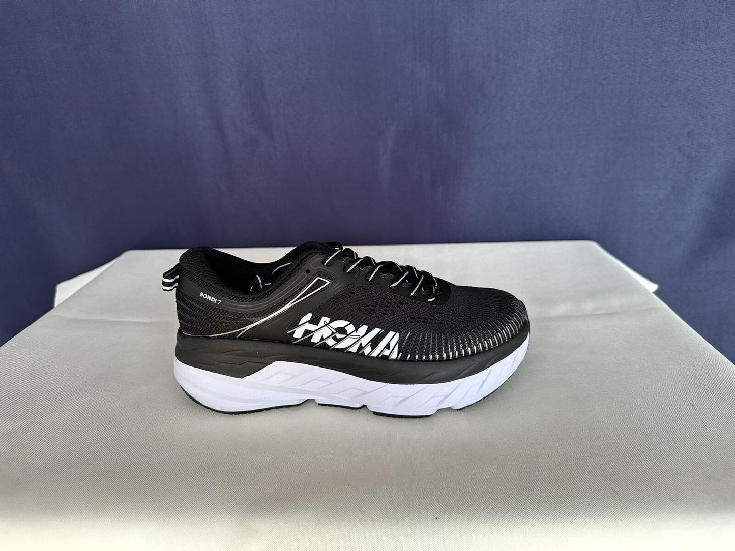 Size 7.5 - Hoka Women Bondi 7 Black White Running Shoes Sneaker