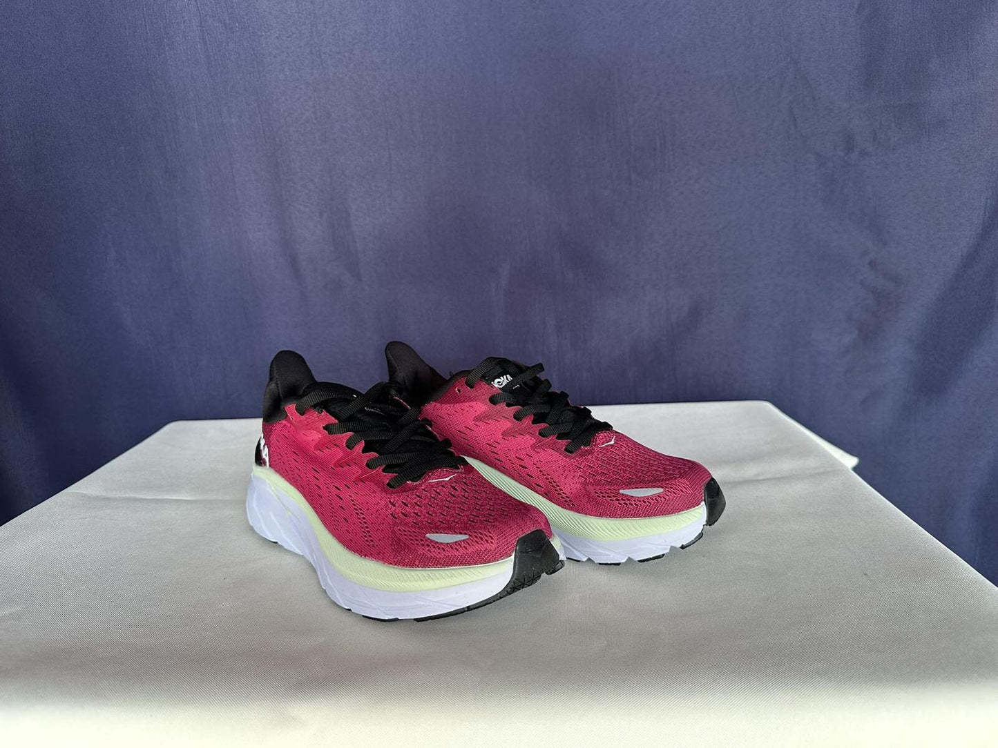 Size 6.5B - Hoka Women Bondi 8 Blue Graphite Ibis Rose Sneakers