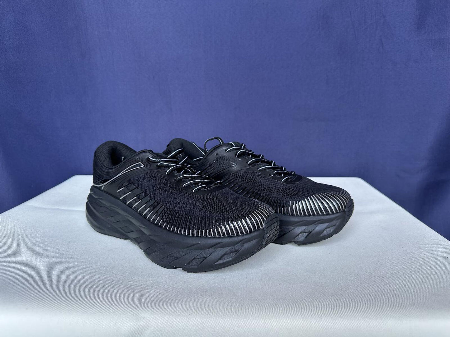 Size 9.5- Hoka Women Bondi 7 Black Black Running Shoes Sneakers