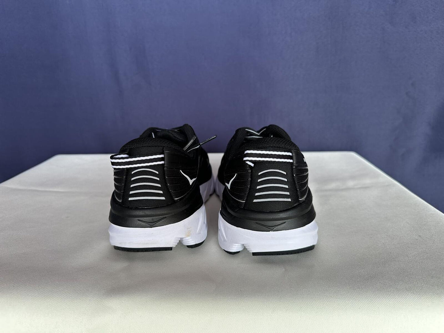 Size 8 - Hoka Women Bondi 7 Black White Running Shoes Sneaker