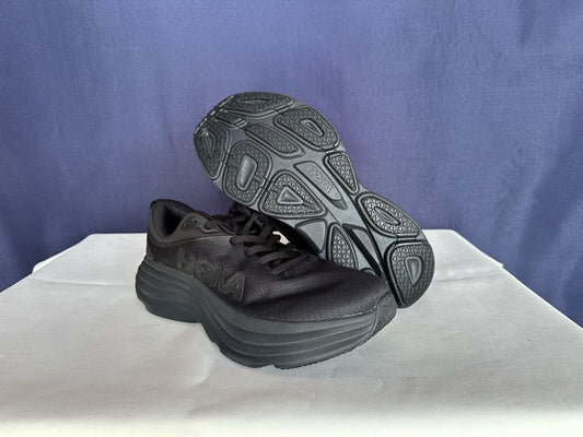 Size 10.5B - Hoka Women Bondi 8 Black Running Shoes Sneakers