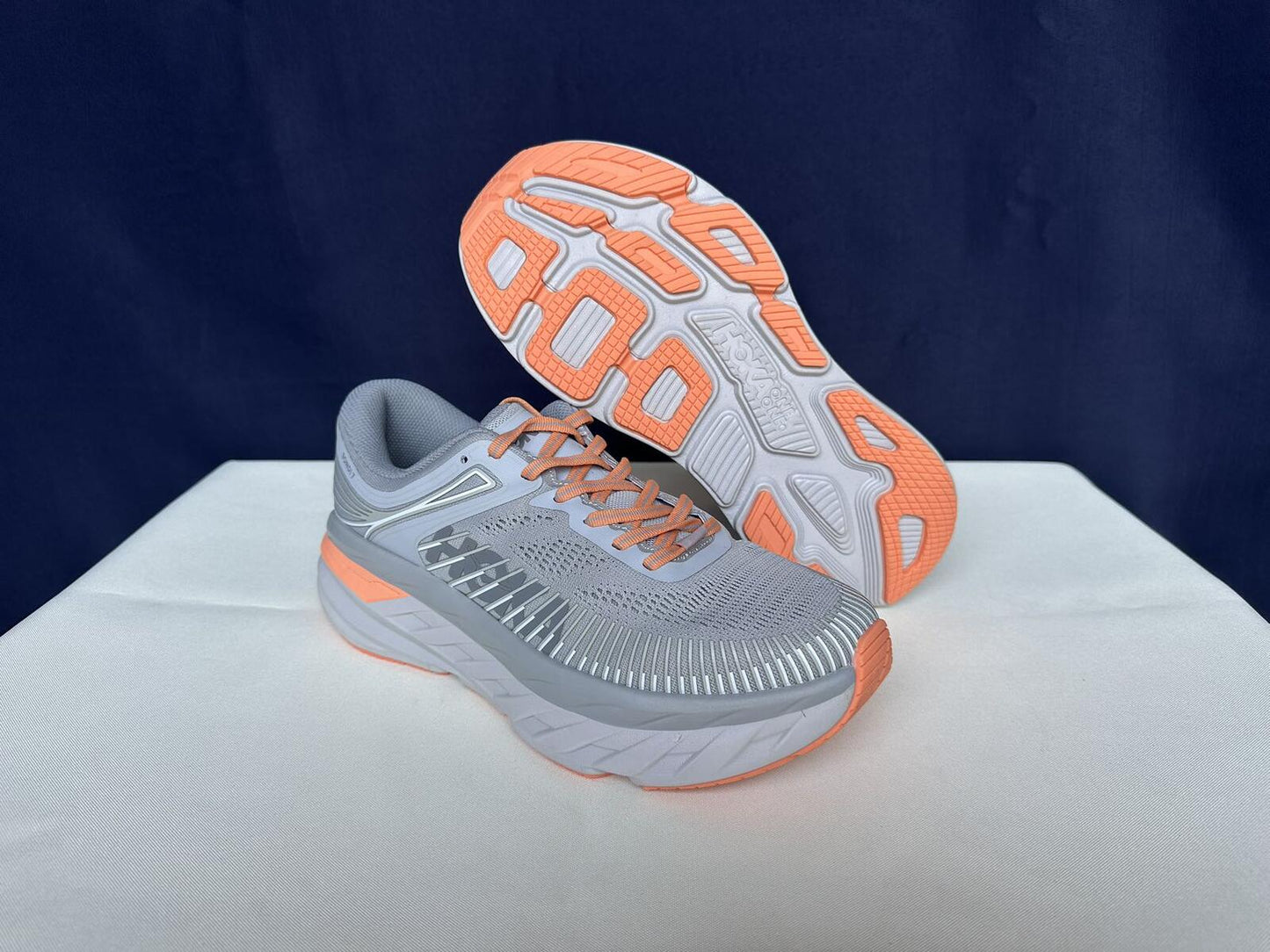 Size 9.5- Hoka Women Bondi 7 Harbor Mist Sharkskin Sneakers