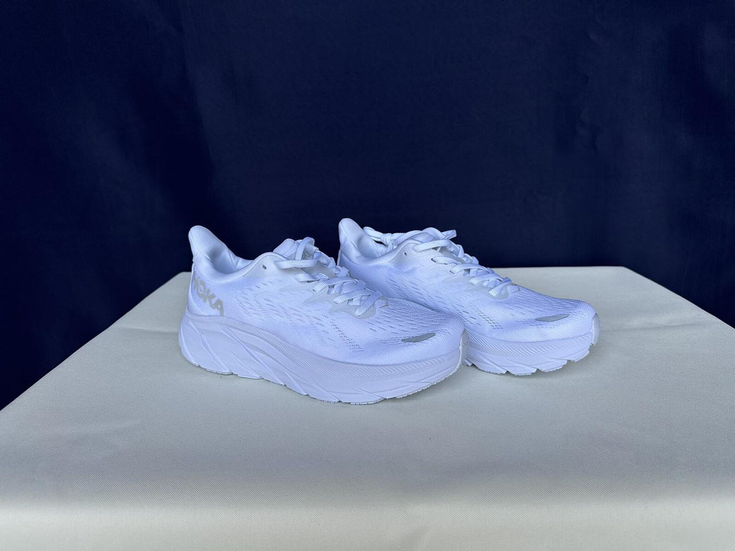 Size 6B- Hoka Women Clifton 8 White/White Run Sneakers Shoes