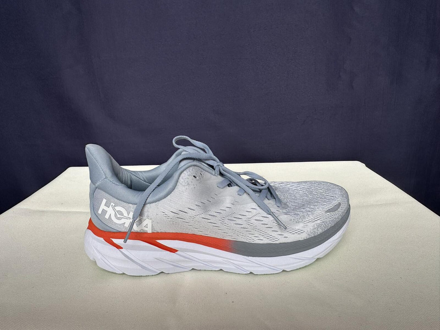 Size 11B- Hoka Women Clifton 8 Blue Fog/Plein Air Sneakers