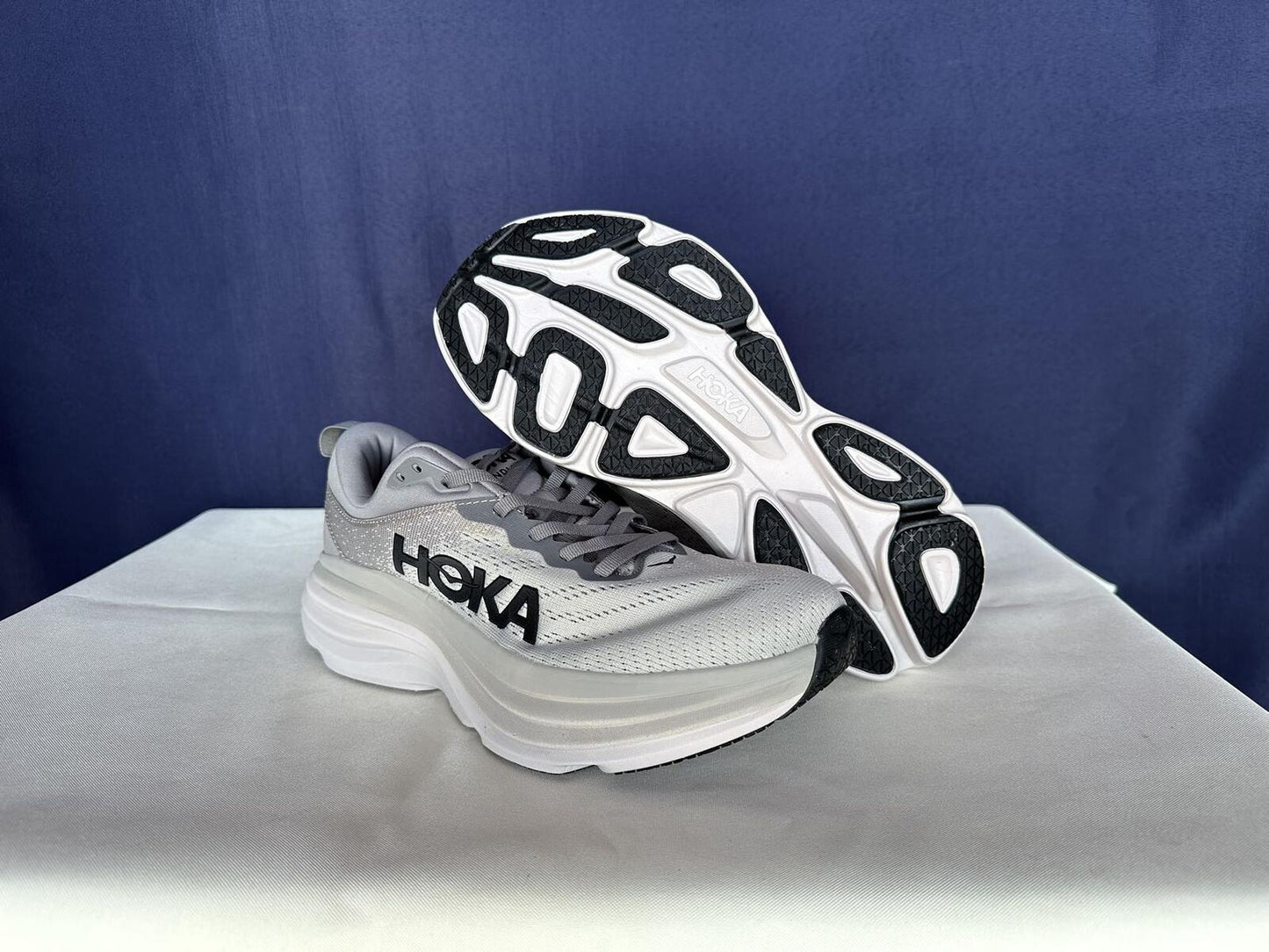 Size 8.5D - Hoka Men Bondi 8 Sharkskin Harbor Mist Sneakers
