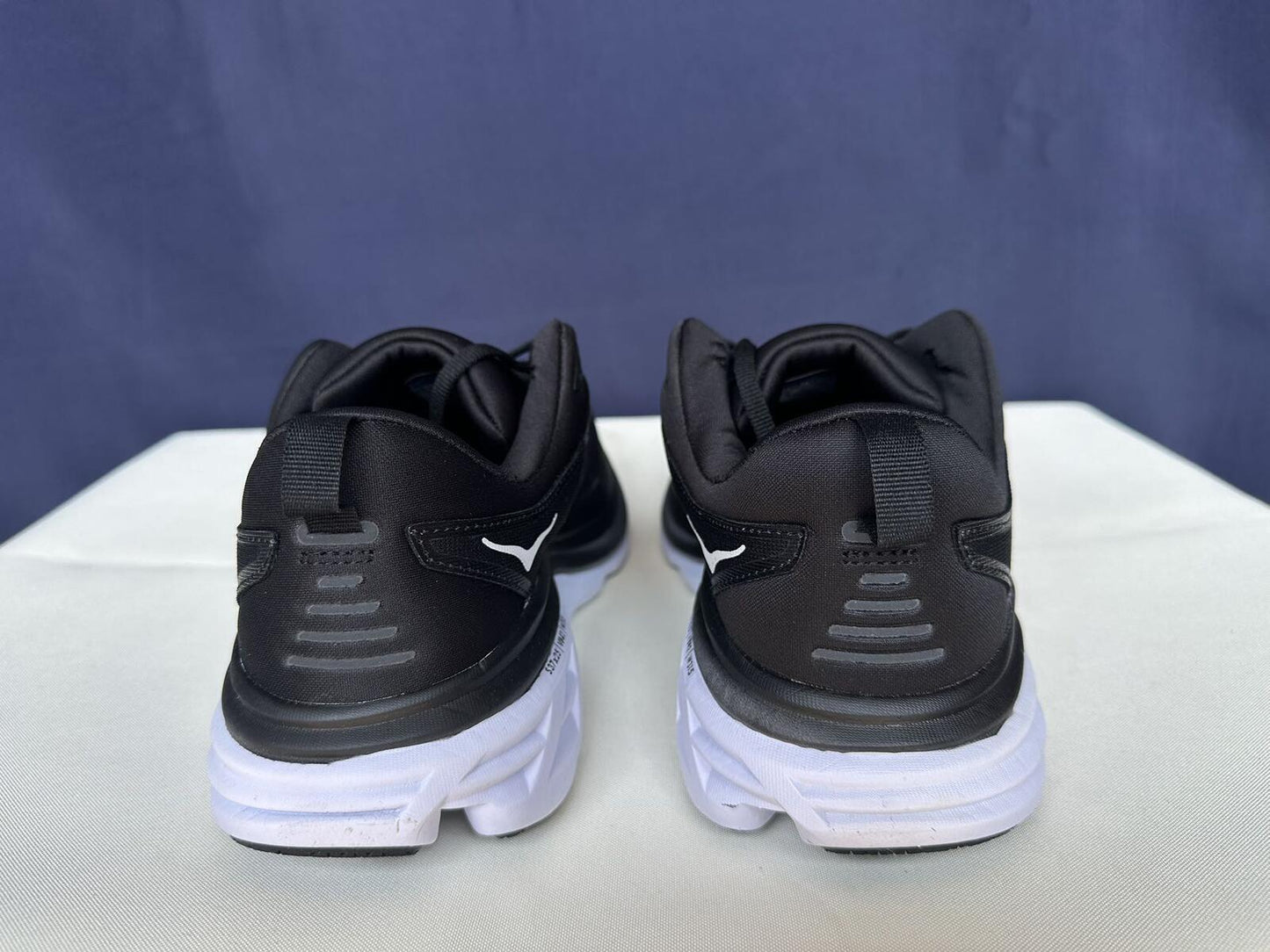 Size 10D- Hoka Men Bondi 8 Black/White Mens Sneakers Shoes