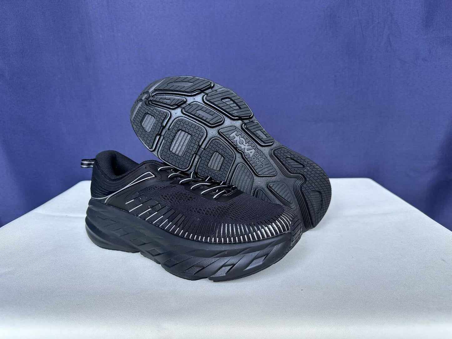 Size 9.5- Hoka Women Bondi 7 Black Black Running Shoes Sneakers