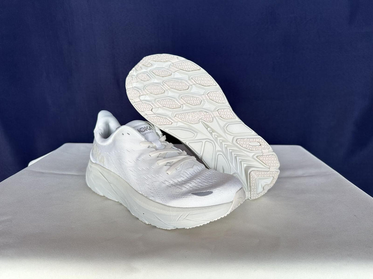 Size 10.5B - Hoka Women Clifton 8 White/White Run Sneakers Shoes