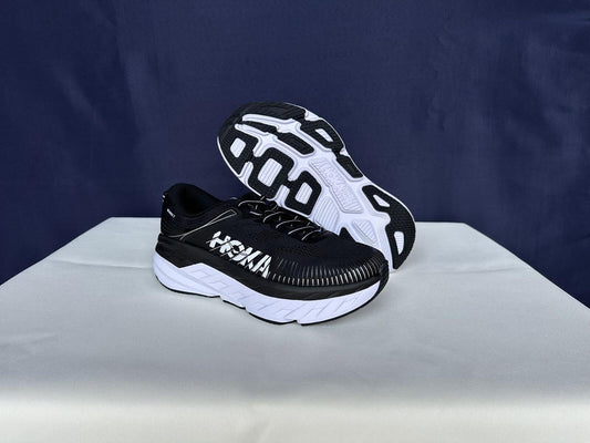 Size 7.5- Hoka Women Bondi 7 Black White Running Shoes Sneaker
