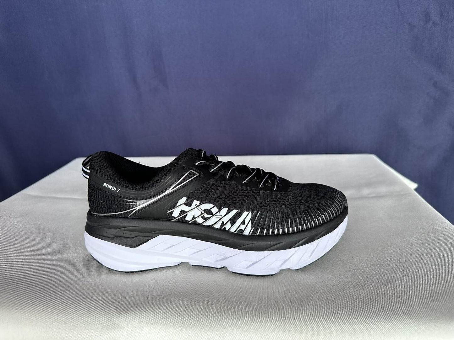 Size 8 - Hoka Women Bondi 7 Black White Running Shoes Sneaker