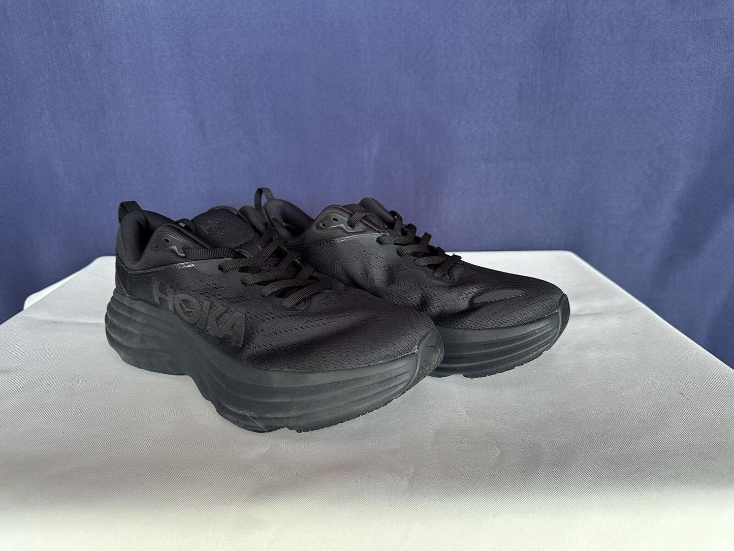 Size 10.5B - Hoka Women Bondi 8 Black Running Shoes Sneakers