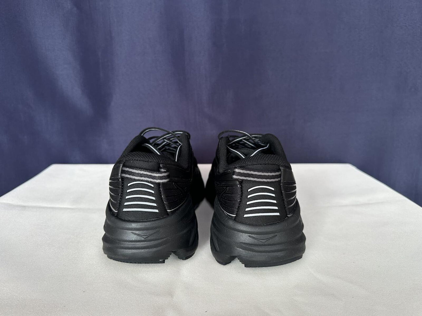 Size 8- Hoka Men Bondi 7 Black Black Running Shoes Sneakers