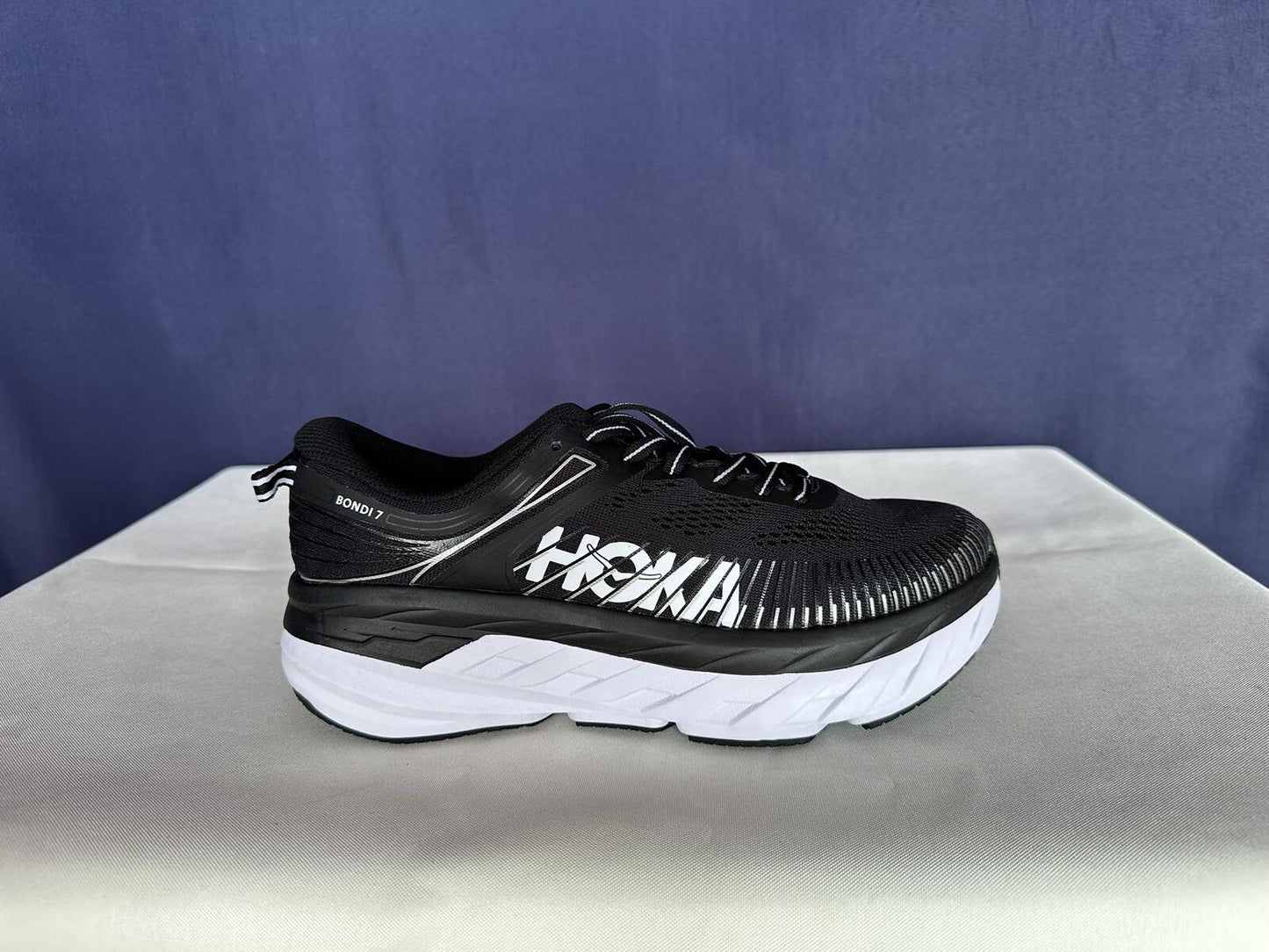 Size 8 - Hoka Women Bondi 7 Black White Running Shoes Sneaker