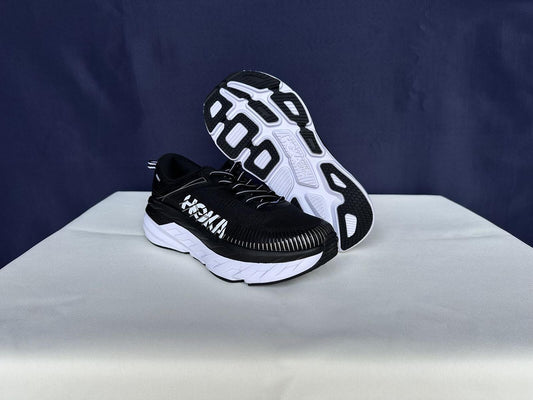 Size 7.5- Hoka Women Bondi 7 Black White Running Shoes Sneaker