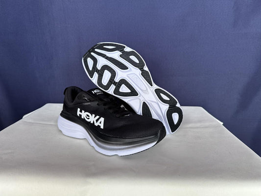 Size 10D - Hoka Men Bondi 8 Black/White Mens Sneakers Shoes