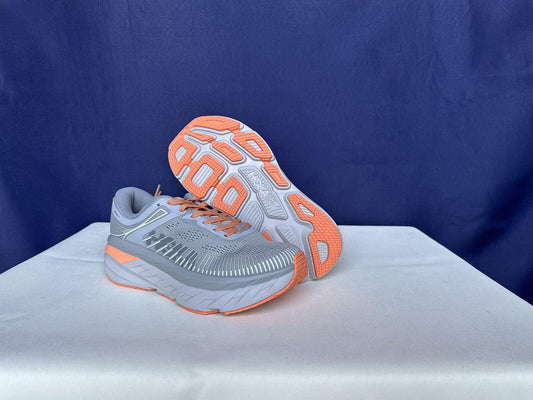Size 7.5- Hoka Women Bondi 7 Harbor Mist Sharkskin Sneakers