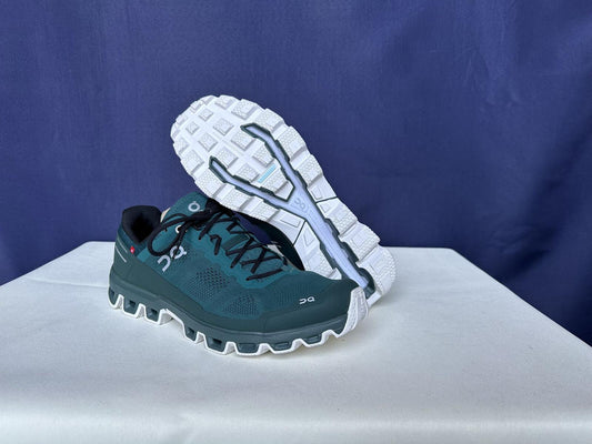 Size 10- On Running Men Green Trainer Running Shoes Sneakers
