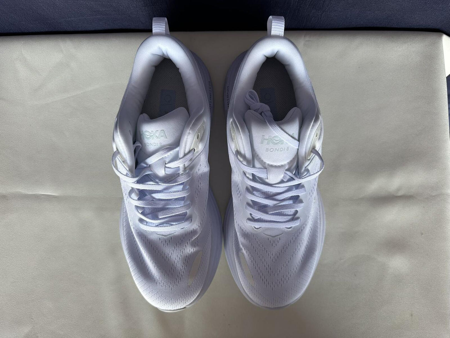 Size 10.5B - Hoka Women Bondi 8 White/White Womens Sneakers Shoes