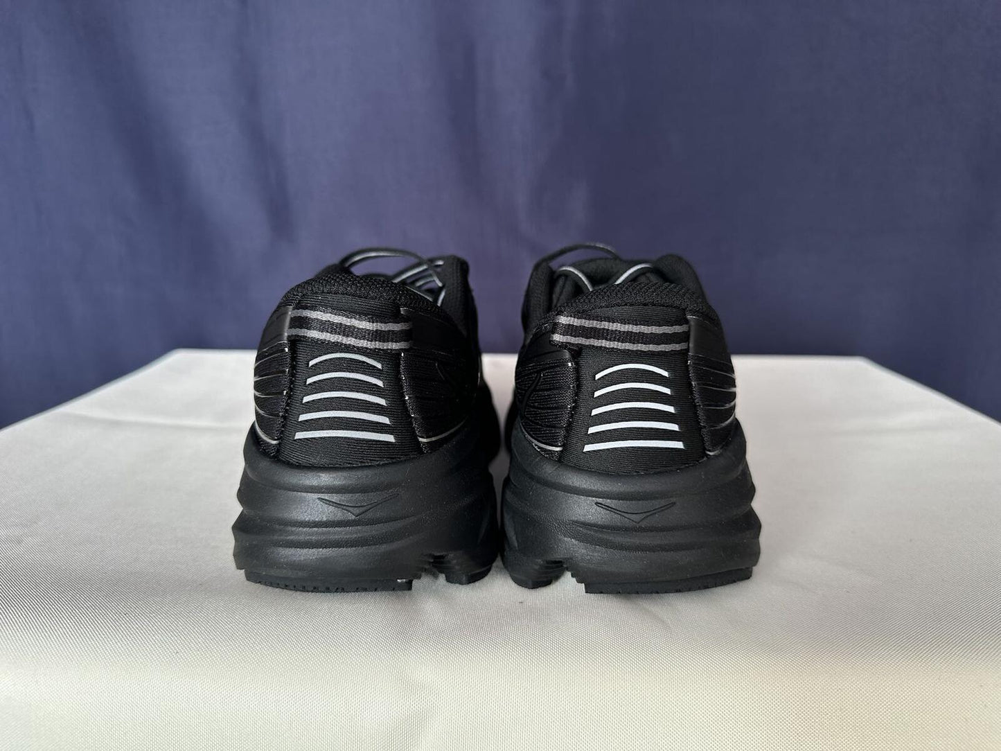 Size 8- Hoka Men Bondi 7 Black Black Running Shoes Sneakers