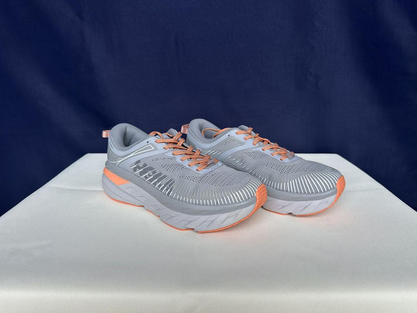 Size 10.5- Hoka Women Bondi 7 Harbor Mist Sharkskin Sneakers