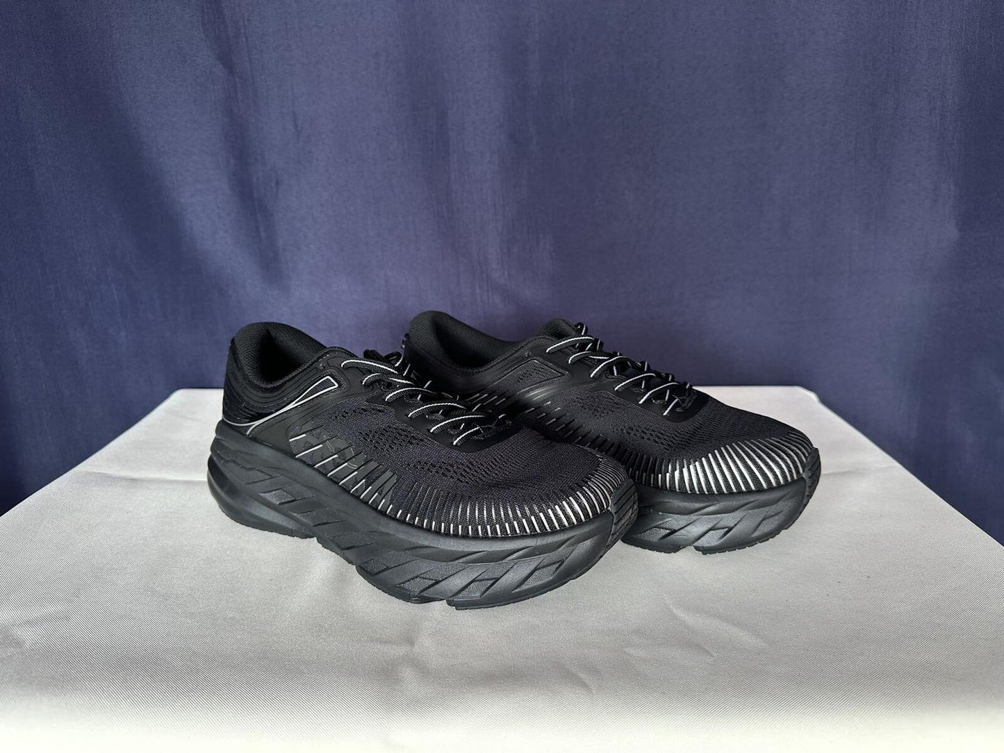 Size 10- Hoka Women Bondi 7 Black Black Running Shoes Sneakers