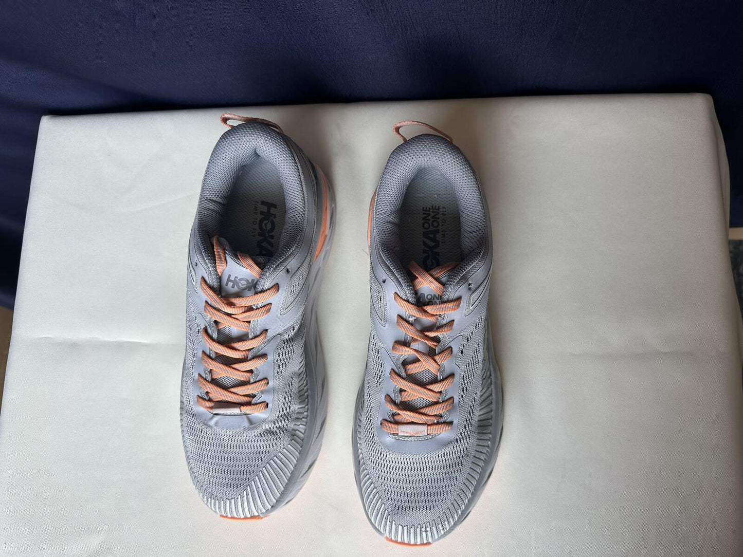 Size 10.5- Hoka Women Bondi 7 Harbor Mist Sharkskin Sneakers