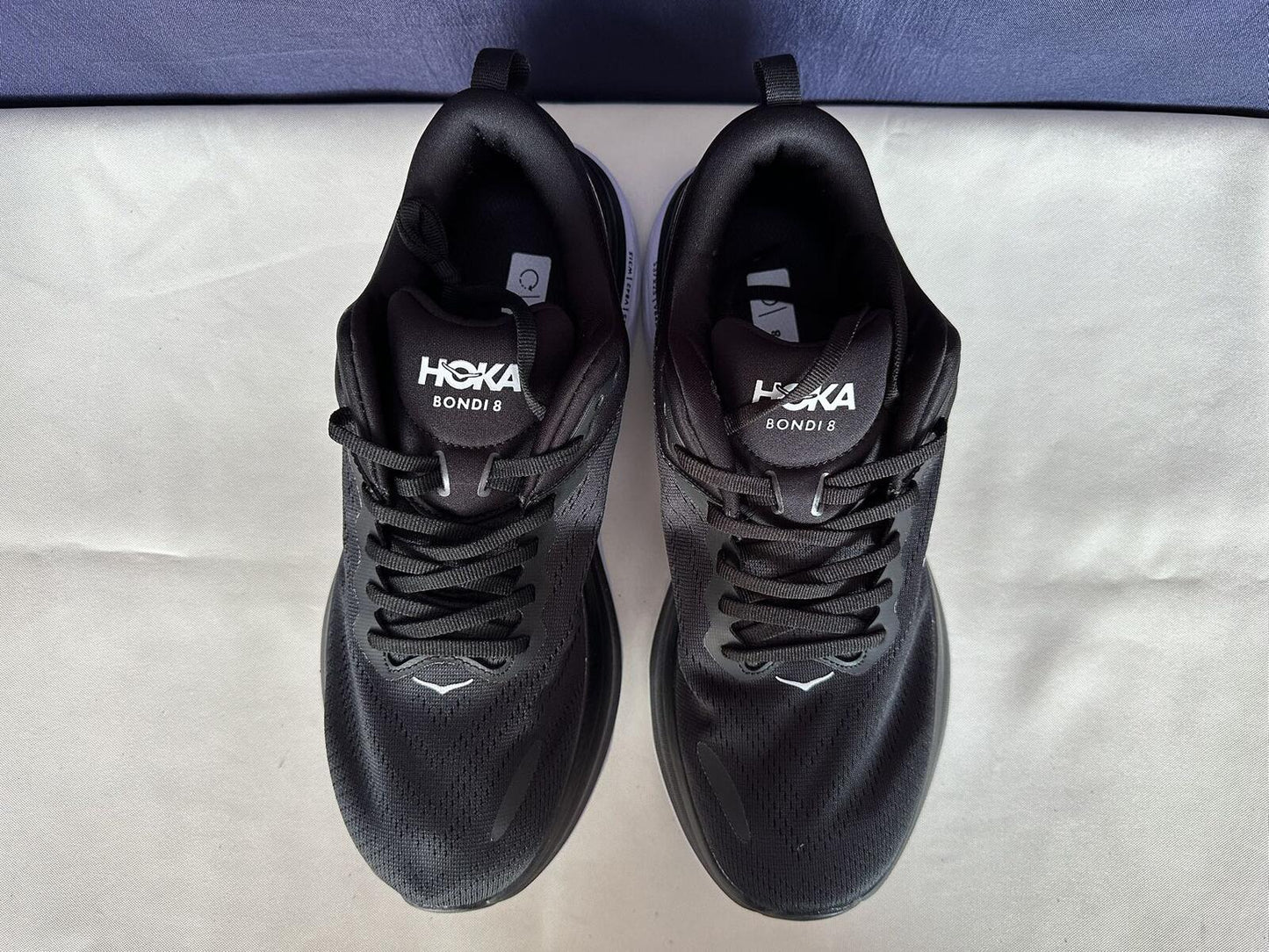 Size 10D - Hoka Men Bondi 8 Black/White Mens Sneakers Shoes