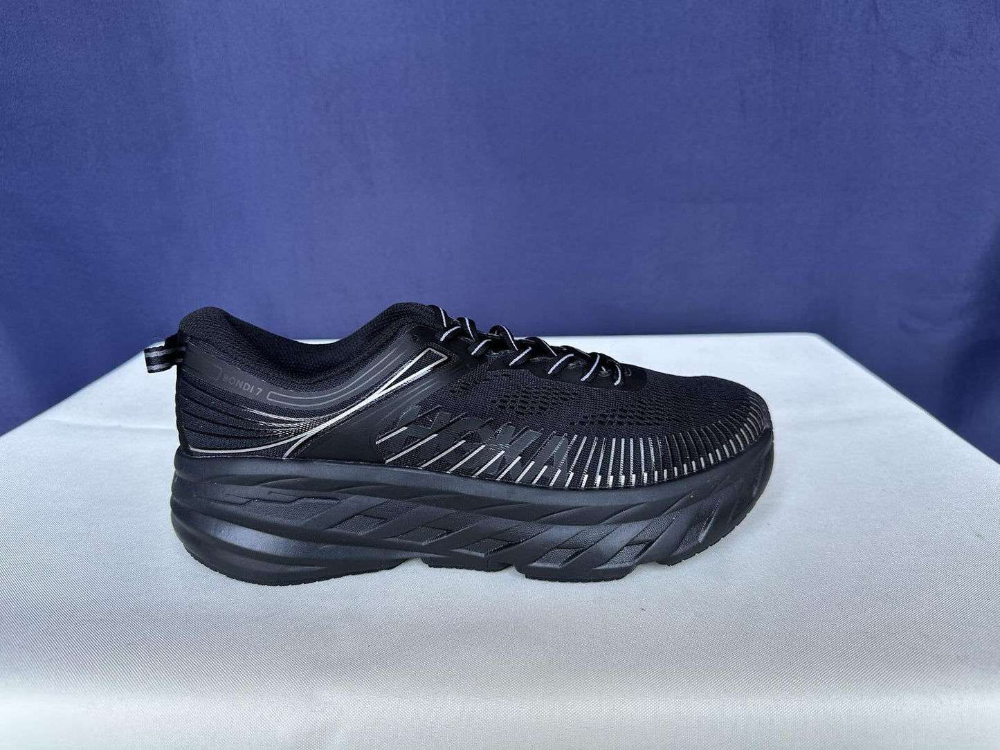 Size 9.5- Hoka Women Bondi 7 Black Black Running Shoes Sneakers
