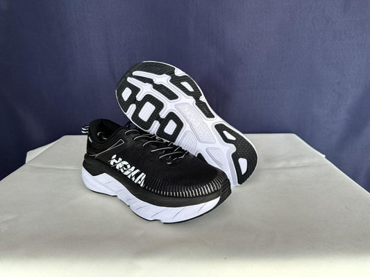Size 7.5 - Hoka Women Bondi 7 Black White Running Shoes Sneaker