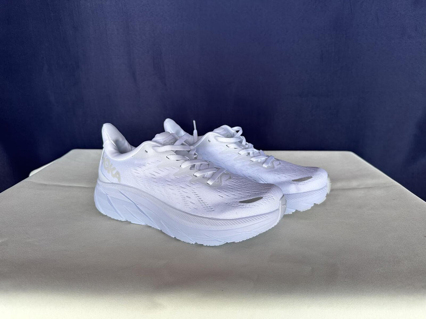 Size 6B - Hoka Women Clifton 8 White/White Run Sneakers Shoes