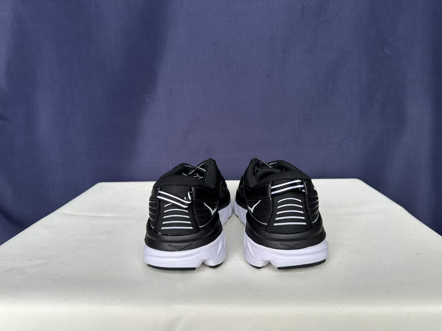 Size 10.5 - Hoka Women Bondi 7 Black White Running Shoes Sneaker