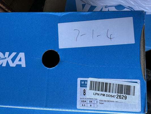 Size 8.5 - Hoka Men Black White Sneakers Shoes