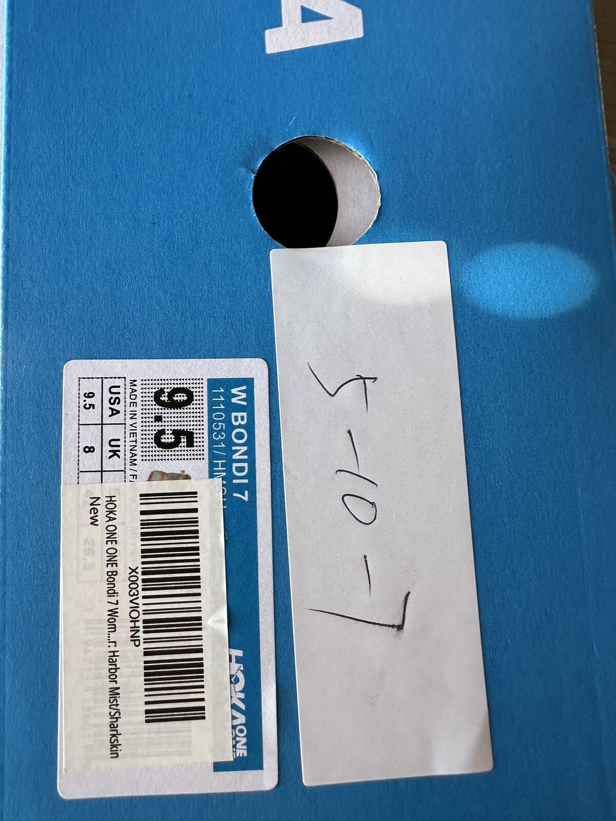 Size 9.5 - Hoka Women Bondi 7 Harbor Mist Sharkskin Sneakers