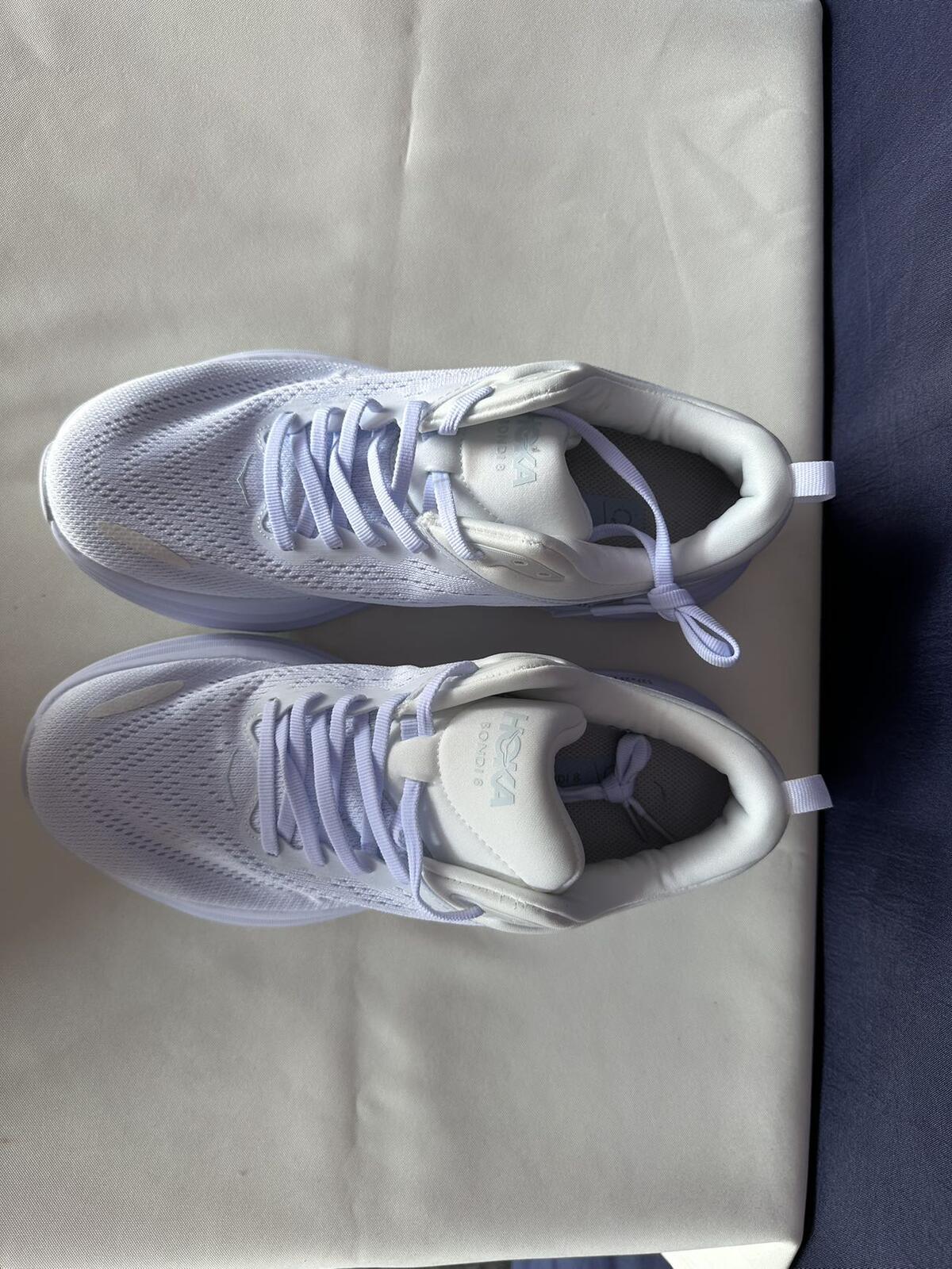 Size 10.5B - Hoka Women Bondi 8 White/White Womens Sneakers Shoes
