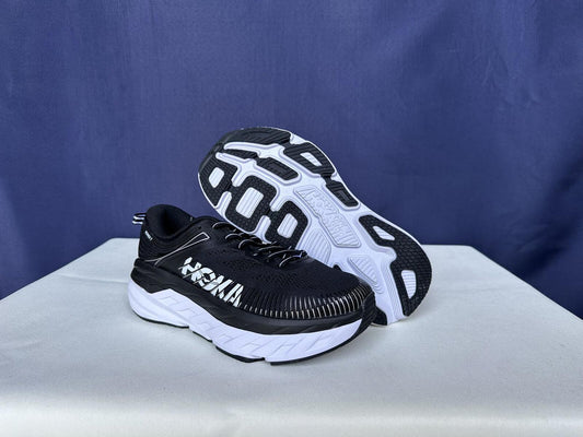 Size 7.5- Hoka Women Bondi 7 Black White Running Shoes Sneaker