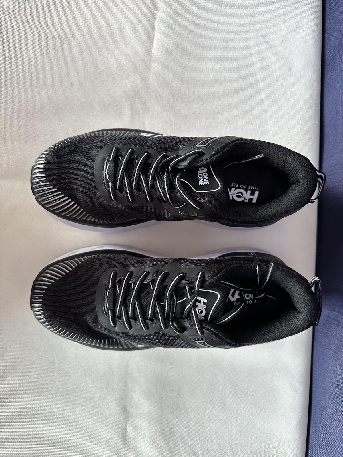 Size 8 - Hoka Women Bondi 7 Black White Running Shoes Sneaker